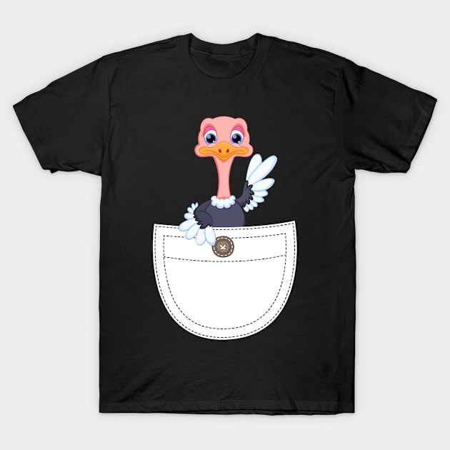 Ostrich In Pocket T-Shirt by walzealex